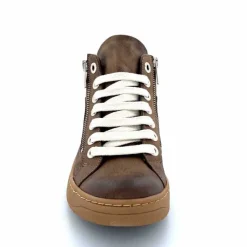 Basic|Baskets<Chacal Baskets Montantes Fermeture Éclair 6954 Cuir Taupe Doré Marron