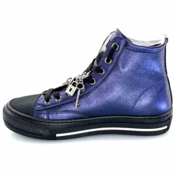 Teenager|Sport Chic<Méliné Baskets Montantes He 202 Cuir Métallique Bijoux Bleu