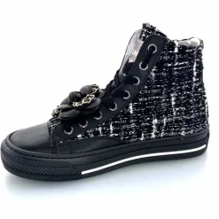 Teenager|Bijoux<Méliné Baskets Montantes He 202 Textile Blanc Bijoux Noir