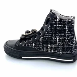 Teenager|Bijoux<Méliné Baskets Montantes He 202 Textile Blanc Bijoux Noir