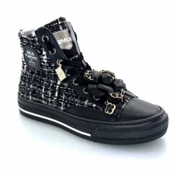 Teenager|Bijoux<Méliné Baskets Montantes He 202 Textile Blanc Bijoux Noir