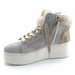 Teenager|Bijoux<GioPiu Baskets Montantes Plateformes Gio+ Rosa P02 Daim Gris Clair GrisClair
