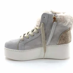 Teenager|Bijoux<GioPiu Baskets Montantes Plateformes Gio+ Rosa P02 Daim Gris Clair GrisClair