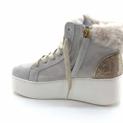 Teenager|Bijoux<GioPiu Baskets Montantes Plateformes Gio+ Rosa P02 Daim Gris Clair GrisClair