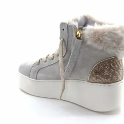 Teenager|Bijoux<GioPiu Baskets Montantes Plateformes Gio+ Rosa P02 Daim Gris Clair GrisClair