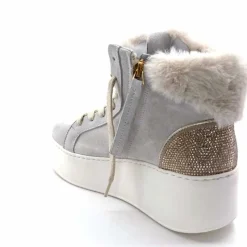 Teenager|Bijoux<GioPiu Baskets Montantes Plateformes Gio+ Rosa P02 Daim Gris Clair GrisClair