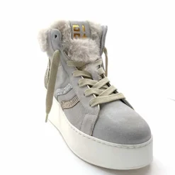 Teenager|Bijoux<GioPiu Baskets Montantes Plateformes Gio+ Rosa P02 Daim Gris Clair GrisClair