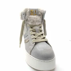 Teenager|Bijoux<GioPiu Baskets Montantes Plateformes Gio+ Rosa P02 Daim Gris Clair GrisClair