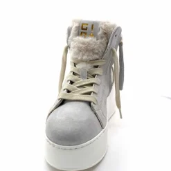 Teenager|Bijoux<GioPiu Baskets Montantes Plateformes Gio+ Rosa P02 Daim Gris Clair GrisClair