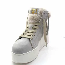 Teenager|Bijoux<GioPiu Baskets Montantes Plateformes Gio+ Rosa P02 Daim Gris Clair GrisClair
