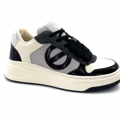 Compensées & Plateformes|Baskets<No Name Baskets Bridget Sneaker W Cuir Noir Blanc Gris BlancGrisClairNoir