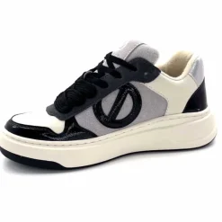 Compensées & Plateformes|Baskets<No Name Baskets Bridget Sneaker W Cuir Noir Blanc Gris BlancGrisClairNoir