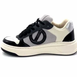 Compensées & Plateformes|Baskets<No Name Baskets Bridget Sneaker W Cuir Noir Blanc Gris BlancGrisClairNoir