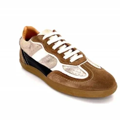 Teenager|Baskets<355-ivoire Baskets Plate Ivoire Samba 2 Cuir Noir Or Marron