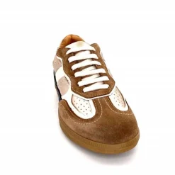 Teenager|Baskets<355-ivoire Baskets Plate Ivoire Samba 2 Cuir Noir Or Marron