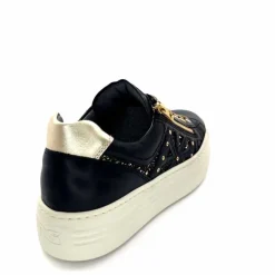 Sport Chic|Baskets<Nero Giardini Baskets Plateforme Fermeture Éclaire Nero Giardin 1411610 D100 Cuir Noir