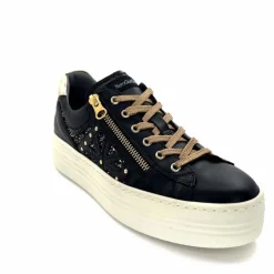 Sport Chic|Baskets<Nero Giardini Baskets Plateforme Fermeture Éclaire Nero Giardin 1411610 D100 Cuir Noir