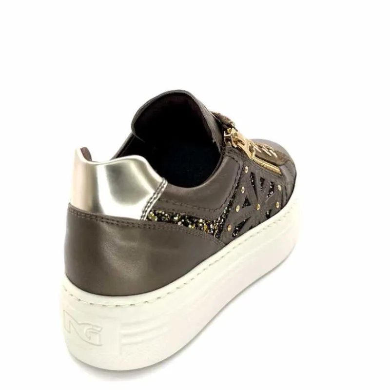 Sport Chic|Baskets<Nero Giardini Baskets Plateforme Fermeture Éclaire Nero Giardin 1411611 D322 Cuir Bronze