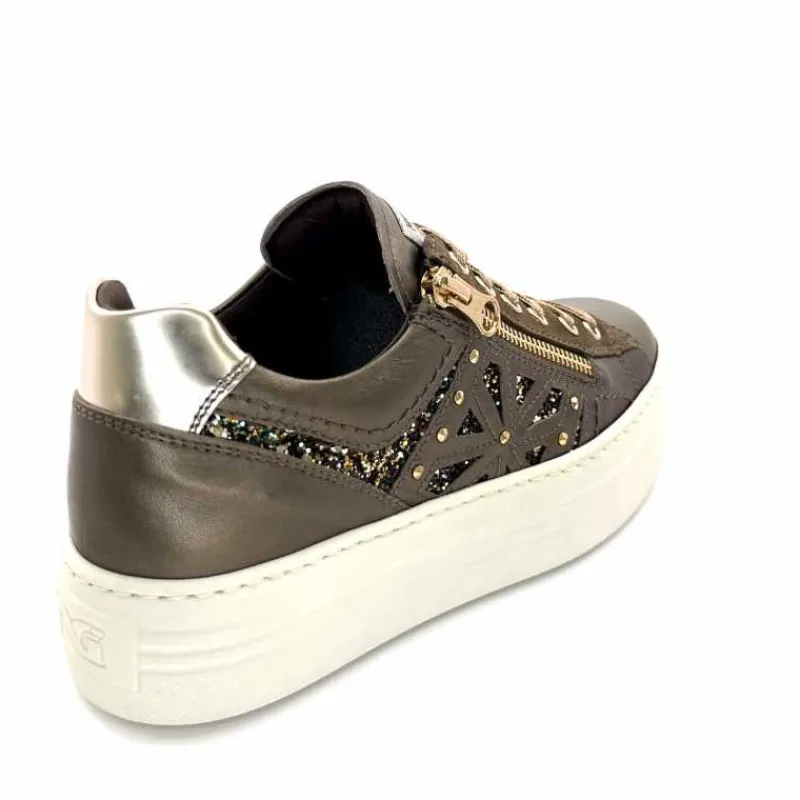 Sport Chic|Baskets<Nero Giardini Baskets Plateforme Fermeture Éclaire Nero Giardin 1411611 D322 Cuir Bronze