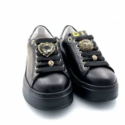 Teenager|Bijoux<GioPiu Baskets Plateforme Gio+ Pia 258a Cuir Bijoux Noir