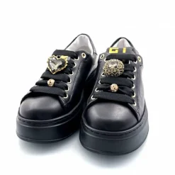 Teenager|Bijoux<GioPiu Baskets Plateforme Gio+ Pia 258a Cuir Bijoux Noir
