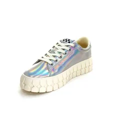 Teenager|Fantaisie<No Name Baskets Plateforme Play Sneaker W Cuir Irisé Argent