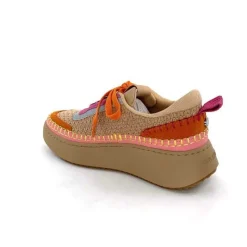 Vacances|Teenager<Steve Madden Baskets Plateforme Double Take Textile Orange Beige Rose