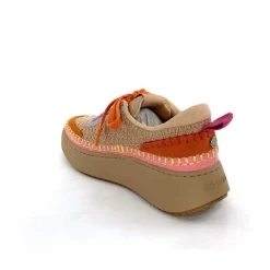 Vacances|Teenager<Steve Madden Baskets Plateforme Double Take Textile Orange Beige Rose