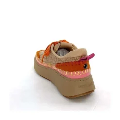 Vacances|Teenager<Steve Madden Baskets Plateforme Double Take Textile Orange Beige Rose