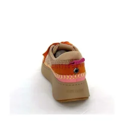 Vacances|Teenager<Steve Madden Baskets Plateforme Double Take Textile Orange Beige Rose