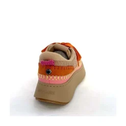 Vacances|Teenager<Steve Madden Baskets Plateforme Double Take Textile Orange Beige Rose