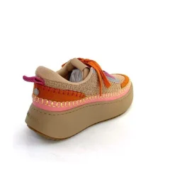 Vacances|Teenager<Steve Madden Baskets Plateforme Double Take Textile Orange Beige Rose