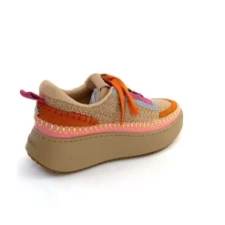 Vacances|Teenager<Steve Madden Baskets Plateforme Double Take Textile Orange Beige Rose