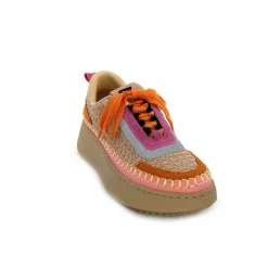 Vacances|Teenager<Steve Madden Baskets Plateforme Double Take Textile Orange Beige Rose