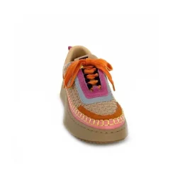 Vacances|Teenager<Steve Madden Baskets Plateforme Double Take Textile Orange Beige Rose