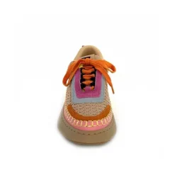 Vacances|Teenager<Steve Madden Baskets Plateforme Double Take Textile Orange Beige Rose
