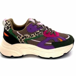 Sport Chic|Baskets<poelman Baskets Posh 1210810 Textile DK Green Multicolore Vert