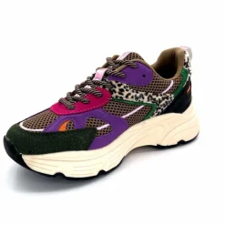 Sport Chic|Baskets<poelman Baskets Posh 1210810 Textile DK Green Multicolore Vert