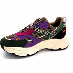 Sport Chic|Baskets<poelman Baskets Posh 1210810 Textile DK Green Multicolore Vert