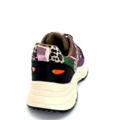 Sport Chic|Baskets<poelman Baskets Posh 1210810 Textile DK Green Multicolore Vert