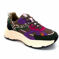 Sport Chic|Baskets<poelman Baskets Posh 1210810 Textile DK Green Multicolore Vert