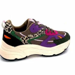 Sport Chic|Baskets<poelman Baskets Posh 1210810 Textile DK Green Multicolore Vert