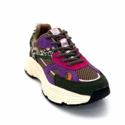 Sport Chic|Baskets<poelman Baskets Posh 1210810 Textile DK Green Multicolore Vert