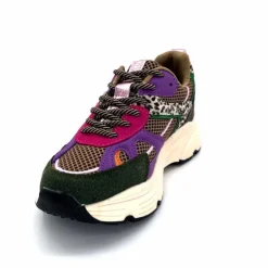 Sport Chic|Baskets<poelman Baskets Posh 1210810 Textile DK Green Multicolore Vert