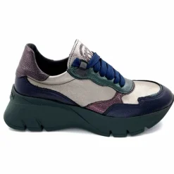 Sport|Décontracté<Hispanitas Baskets Running Chi 243617 Helsink Cuir Métal Bleu Bronze Vert