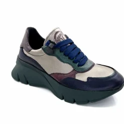 Sport|Décontracté<Hispanitas Baskets Running Chi 243617 Helsink Cuir Métal Bleu Bronze Vert