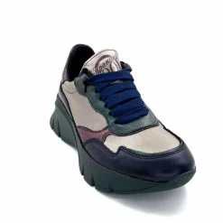 Sport|Décontracté<Hispanitas Baskets Running Chi 243617 Helsink Cuir Métal Bleu Bronze Vert