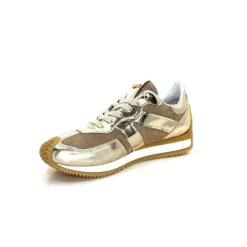 Sport|Baskets<Mjus Baskets Running L14111 Cuir Or Daim Beige Marron
