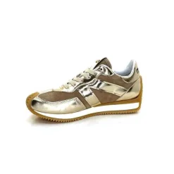 Sport|Baskets<Mjus Baskets Running L14111 Cuir Or Daim Beige Marron