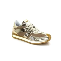 Sport|Baskets<Mjus Baskets Running L14111 Cuir Or Daim Beige Marron